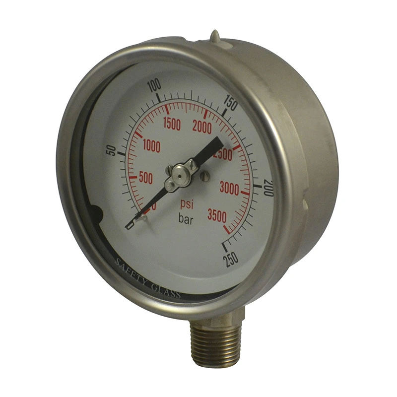 All Stainless Steel Glycerin Filled Pressure Gauge