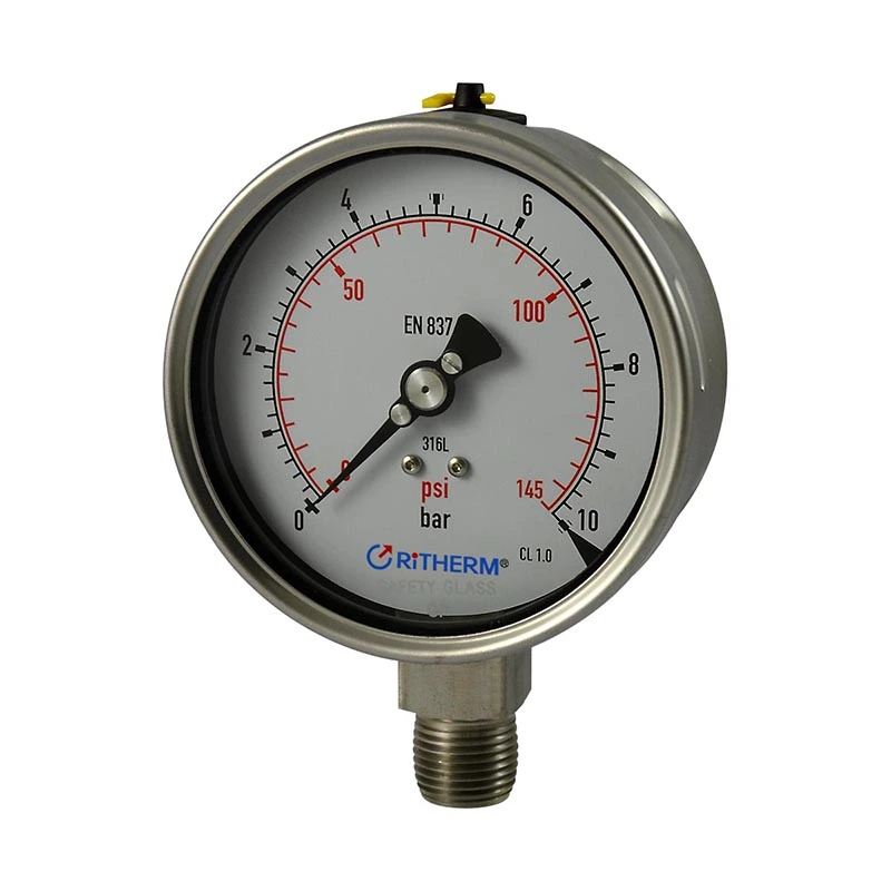 Lasersvejset trykmåler i rustfrit stål