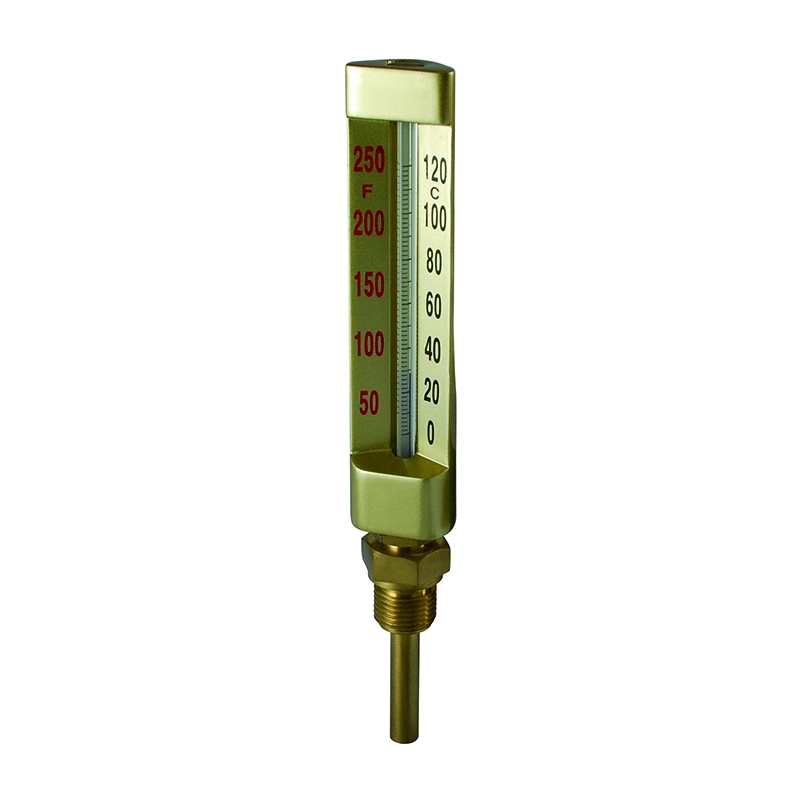 V-formet glastermometer